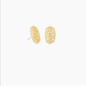 Kendra Scott Ellie Gold Filigree Earrings.